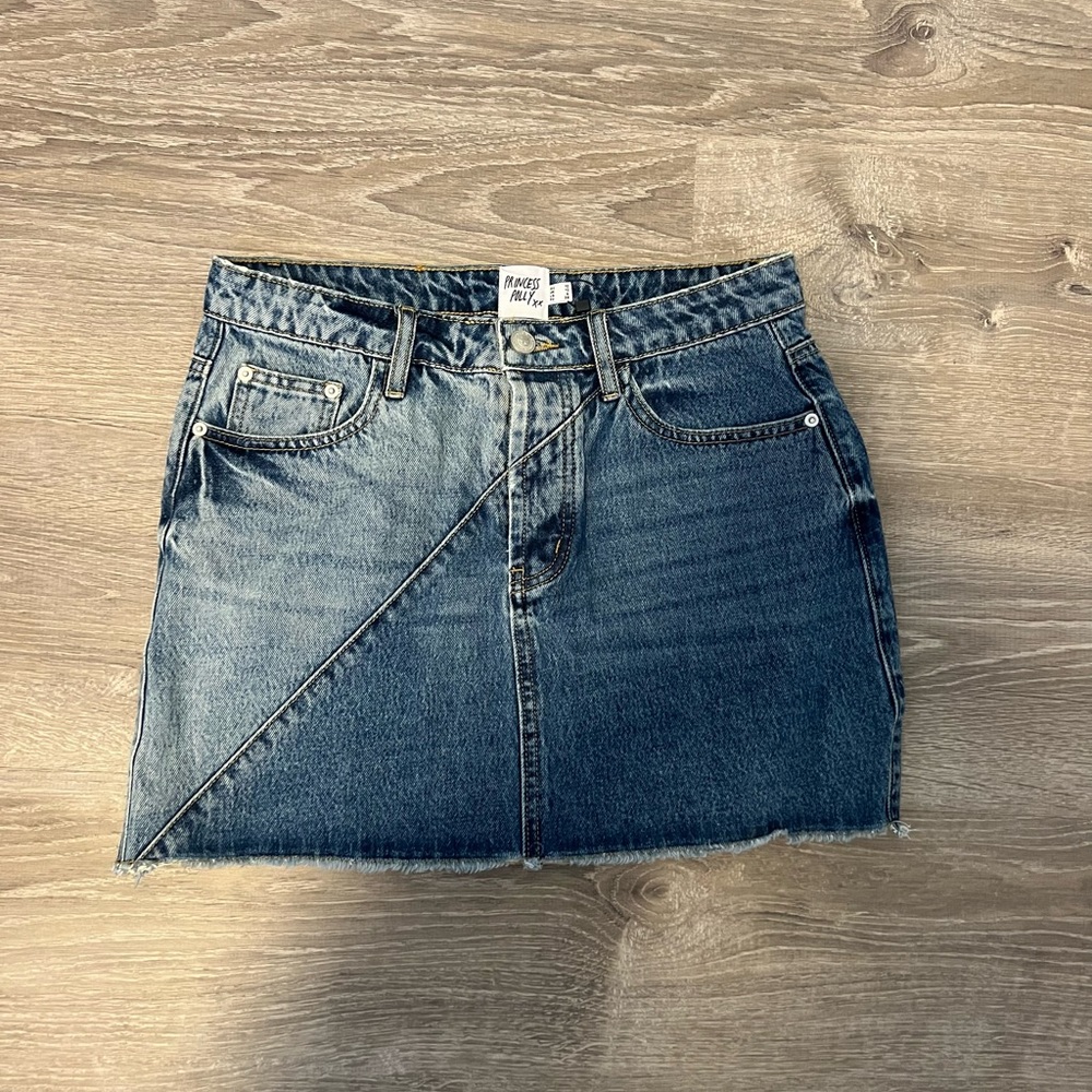 Asymmetrical denim skirt